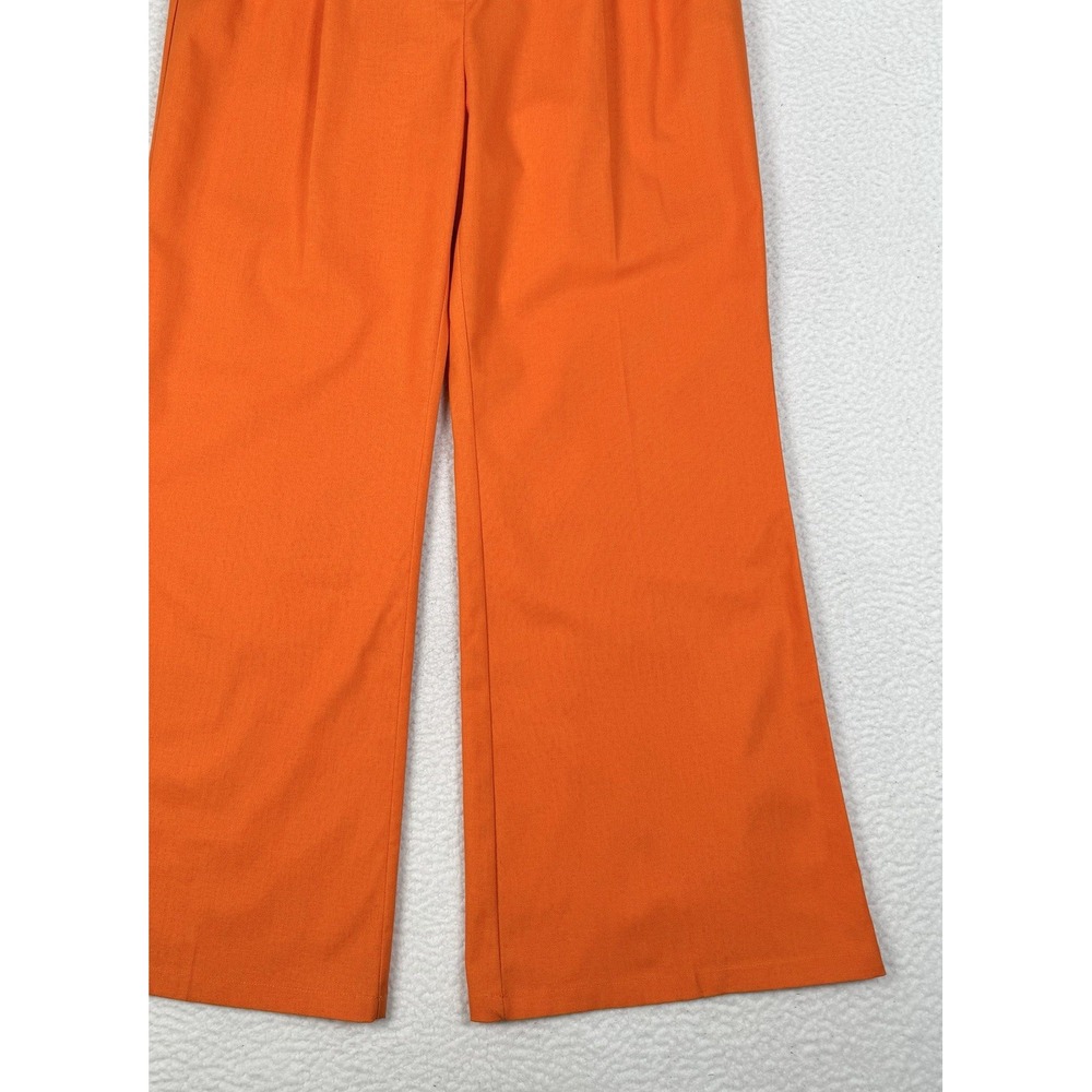 Commense Pleated Wide Leg Flare Linen Cotton Pants Orange - XL - 32x29 - Read - Picture 4 of 15